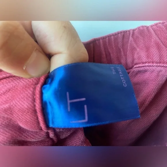 Women’s Anthropologie pilcro pink large tall pants with pockets - Picture 4 of 7